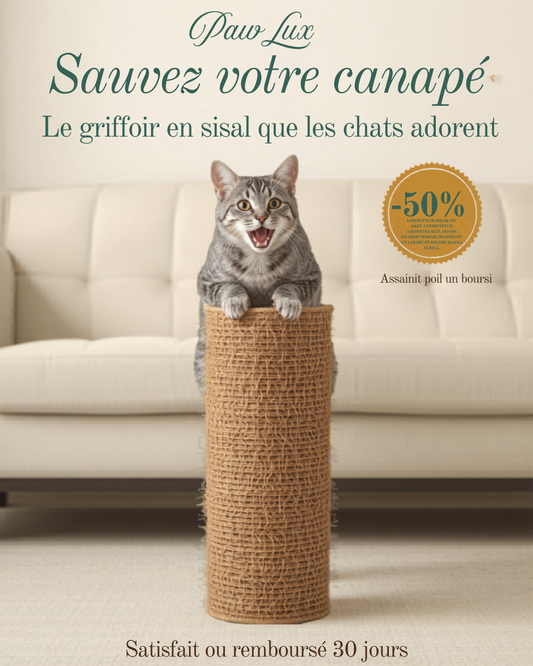 Griffoir en sisal naturel PawLux pour chat - offre -50%