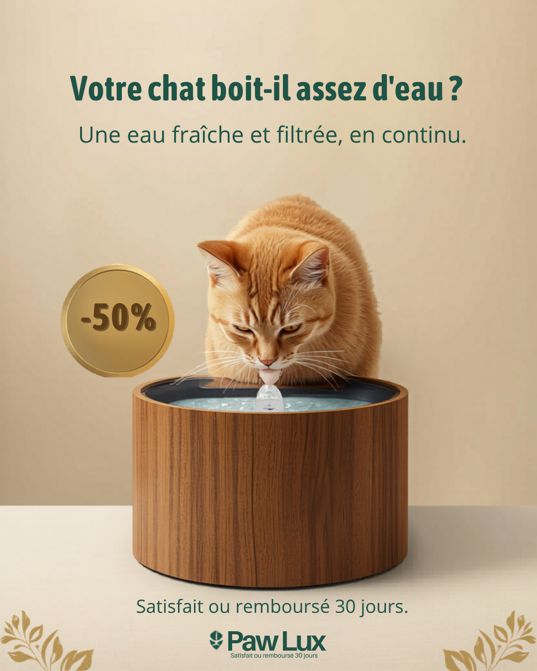 Fontaine à eau automatique PawLux - offre -50%